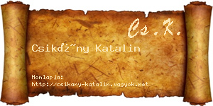 Csikány Katalin névjegykártya