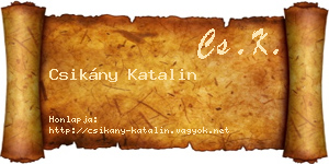 Csikány Katalin névjegykártya